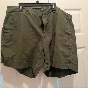 Old Navy olive green shorts, size 18